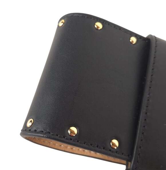 Balmain Statement Logo Lion Head Stud Leather Belt US S FR 36  Womens Black Gold main image 8